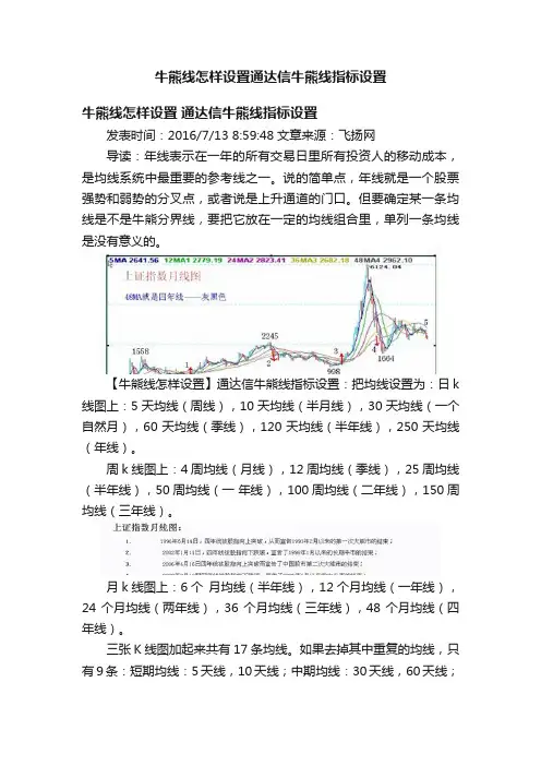 牛熊线怎样设置通达信牛熊线指标设置