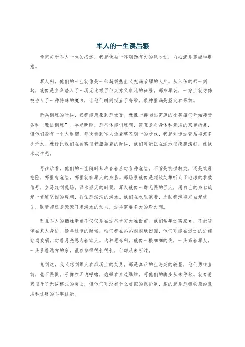 军人的一生读后感