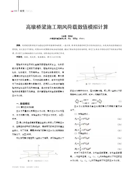 高墩桥梁施工期风荷载数值模拟计算