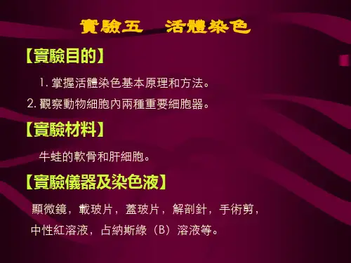 细胞生物学实验课件-活体染色