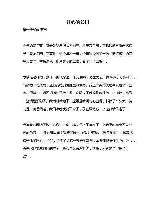 作文《开心的节日》