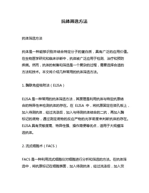 抗体筛选方法