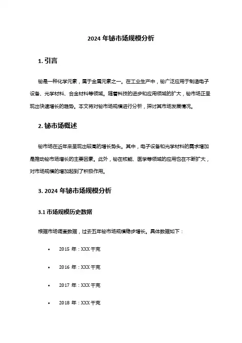 2024年铋市场规模分析