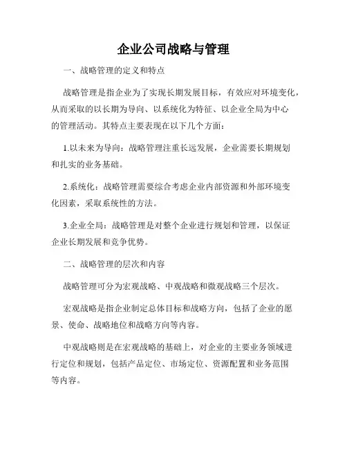 企业公司战略与管理