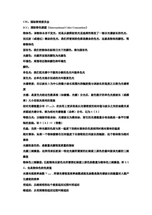 色彩学名词详细