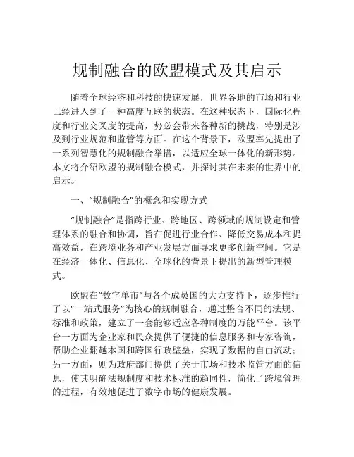 规制融合的欧盟模式及其启示