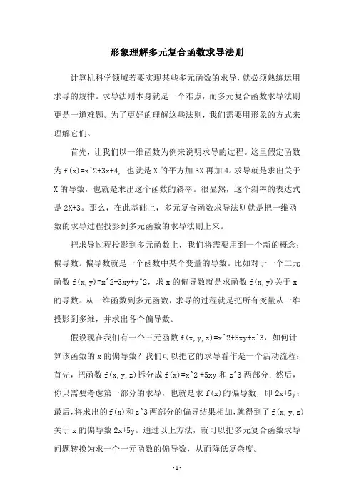 形象理解多元复合函数求导法则