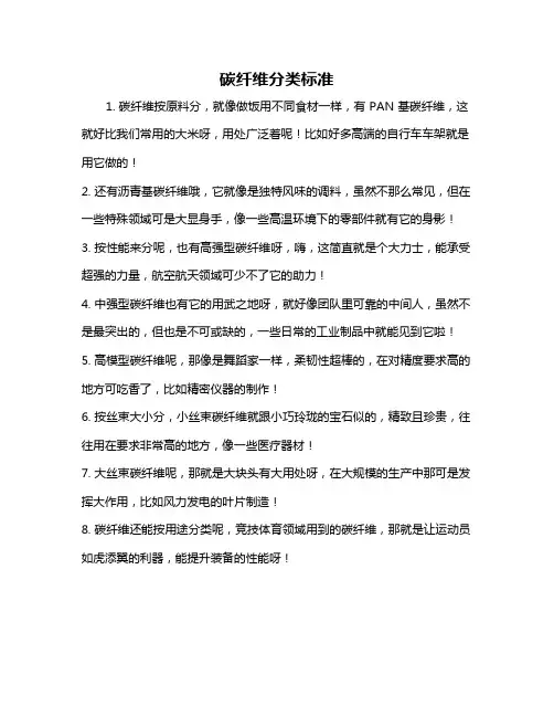 碳纤维分类标准