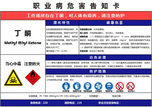 【丁酮】职业病危害告知卡(精编版)