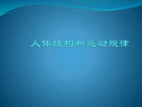 人体结构和运动规律