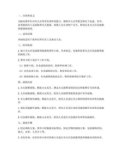 灭火应急疏散预案演练制度