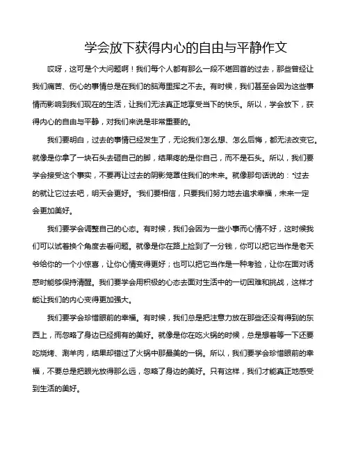 学会放下获得内心的自由与平静作文