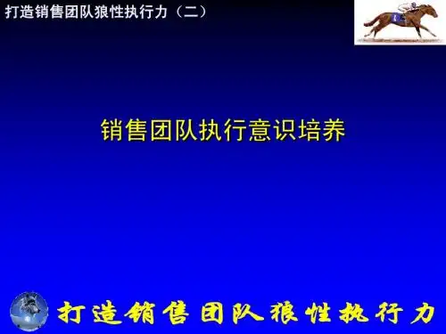 打造销售团队狼性执行力2