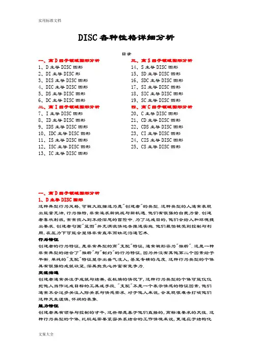 DISC性格测试分析报告