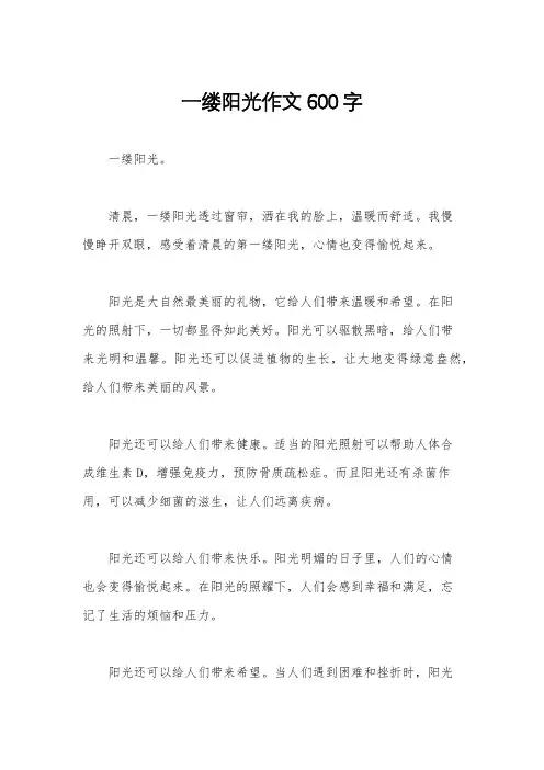 一缕阳光作文600字