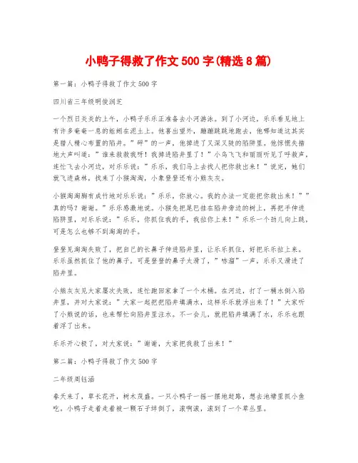 小鸭子得救了作文500字(精选8篇)