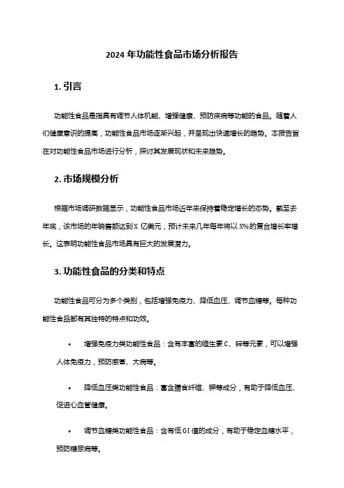 2024年功能性食品市场分析报告