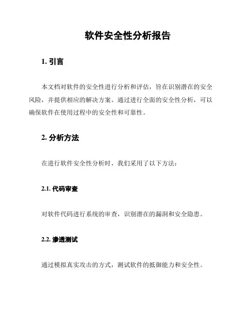 软件安全性分析报告