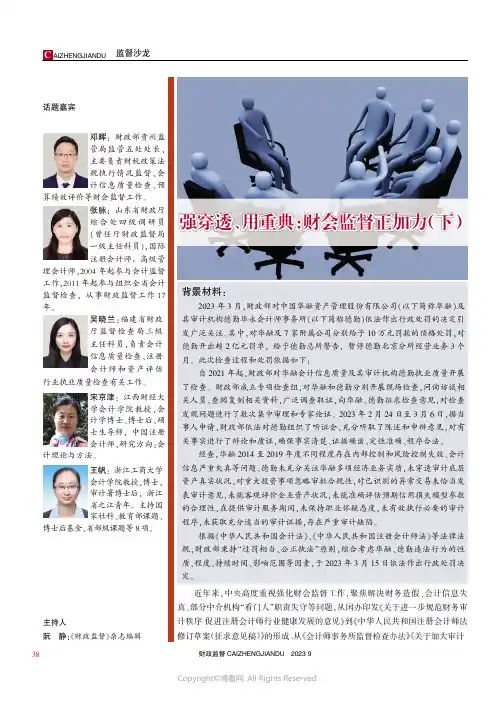 强穿透、用重典：财会监督正加力（下）