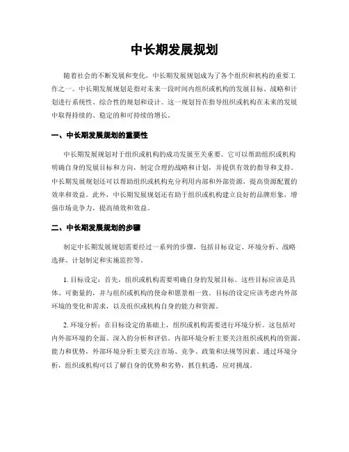 中长期发展规划