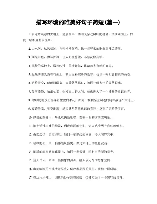 描写环境的唯美好句子简短(精选2篇)