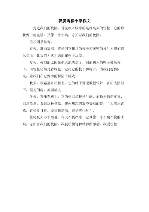 我爱雪松小学作文