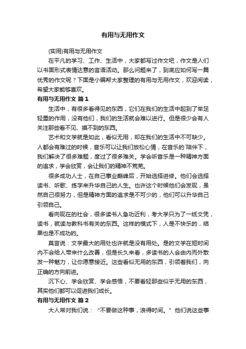 有用与无用作文