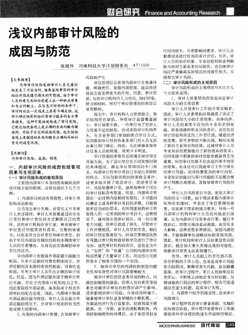 浅议内部审计风险的成因与防范