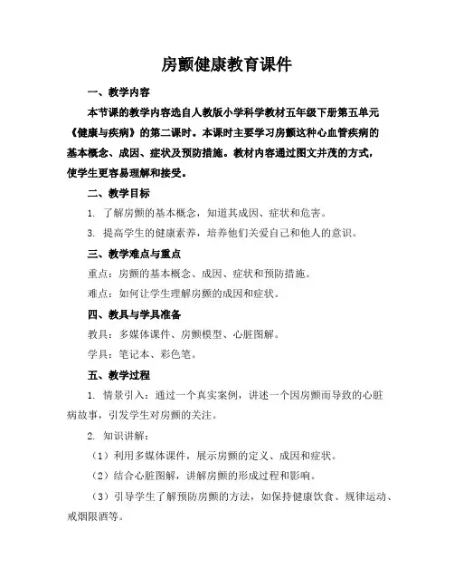 房颤健康教育课件