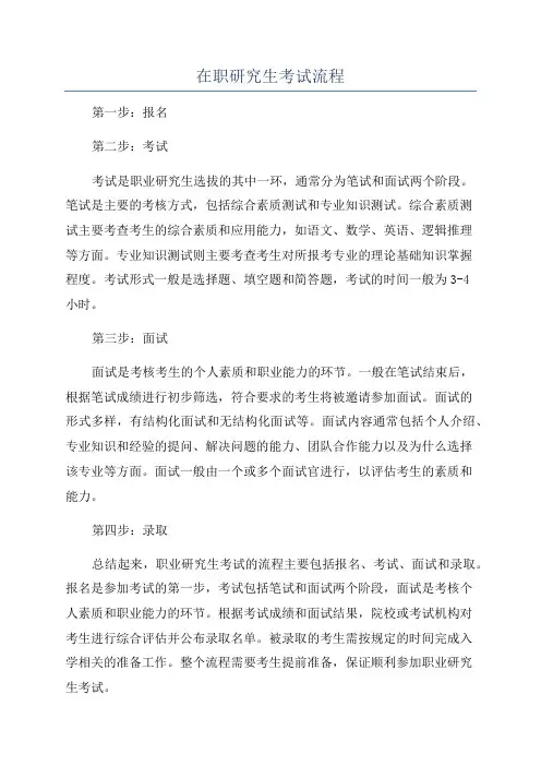 在职研究生考试流程