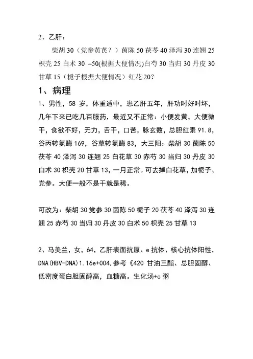 中医治病中医方剂-乙肝