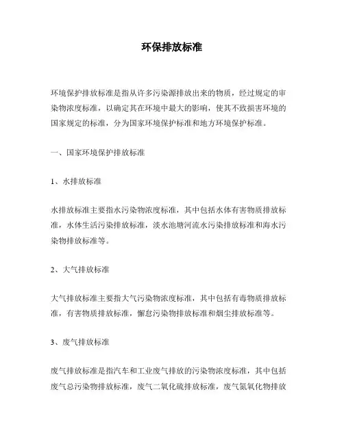 环保排放标准