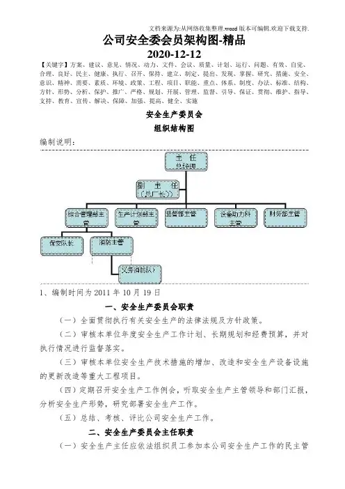 公司安全委会员架构图-精品