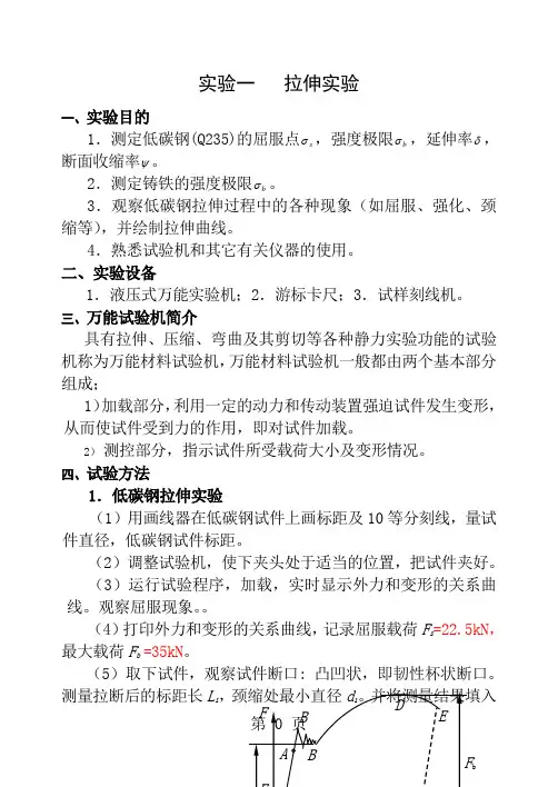 材料力学实验报告讲解