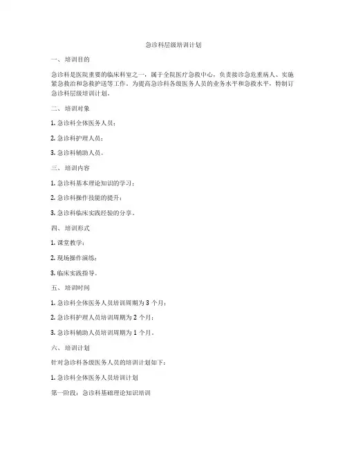 急诊科层级培训计划