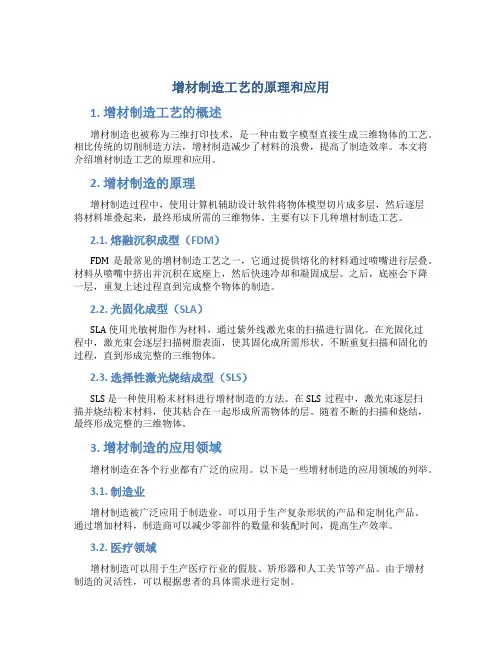 增材制造工艺的原理和应用