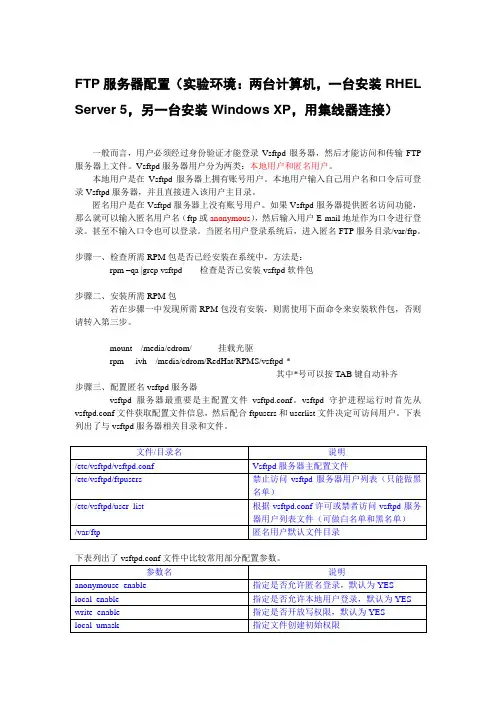 linux课堂笔记5--vsftpd服务器的配置