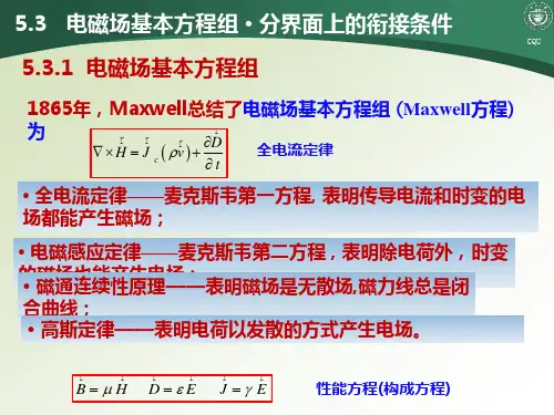 maxwell方程组及边界条件