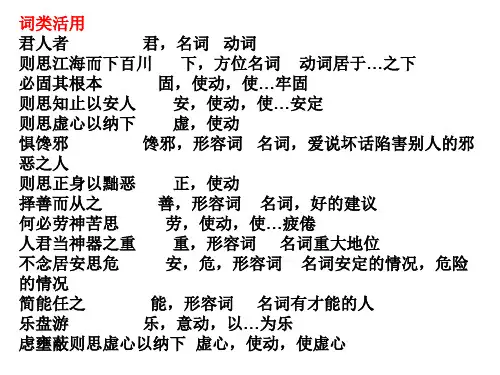 语文必修4文言文重点句子翻译