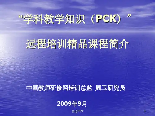《学科教学知识PCK》PPT课件