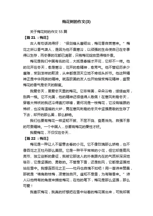 关于梅花树的作文55篇