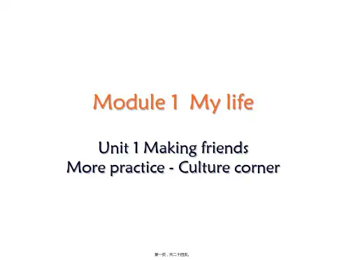 新沪教牛津版七年级上册英语Unit 1 More practice-Culture corner课件