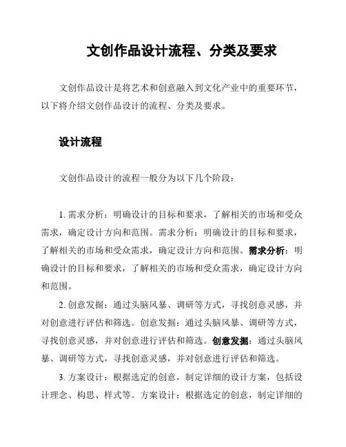 文创作品设计流程、分类及要求