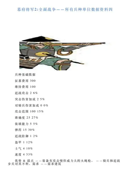 幕府将军2全面战争——所有兵种单位数据资料四