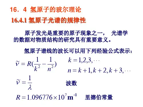 《大学物理》氢原子的玻尔理论