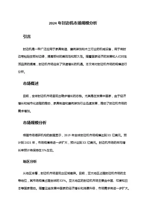 2024年封边机市场规模分析