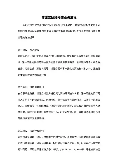 简述五阶段授信业务流程