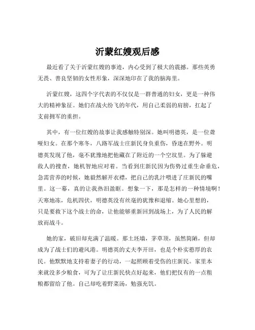 沂蒙红嫂观后感