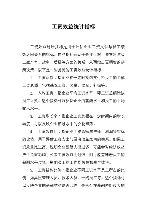 工资效益统计指标