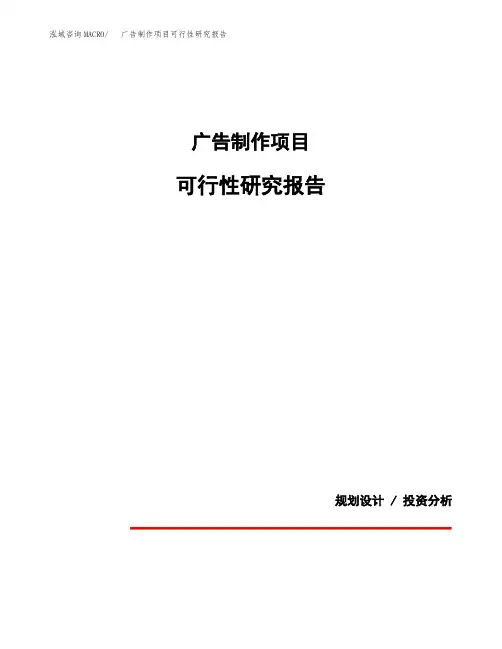 广告制作项目可行性研究报告(规划设计模板)